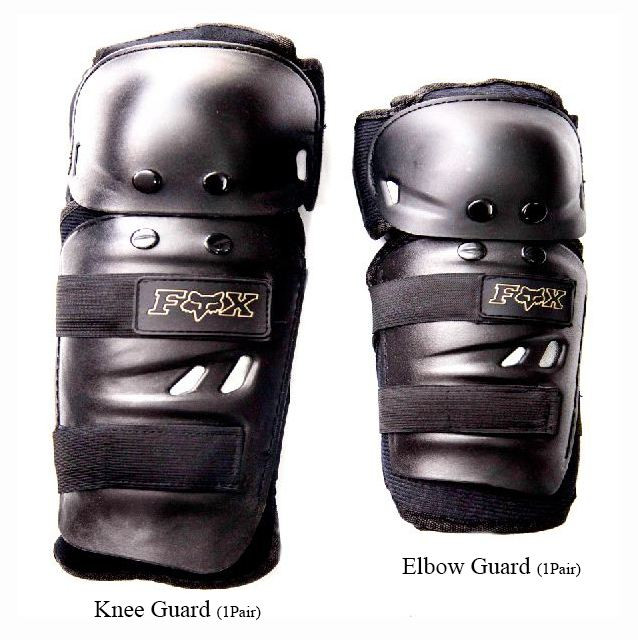 FOX Knee Guard 2 Pair Elbow Knee Shin Armor Crash Guard Pads  