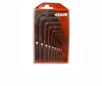 Baum 444/9M mm Allen Key Set- SAE
