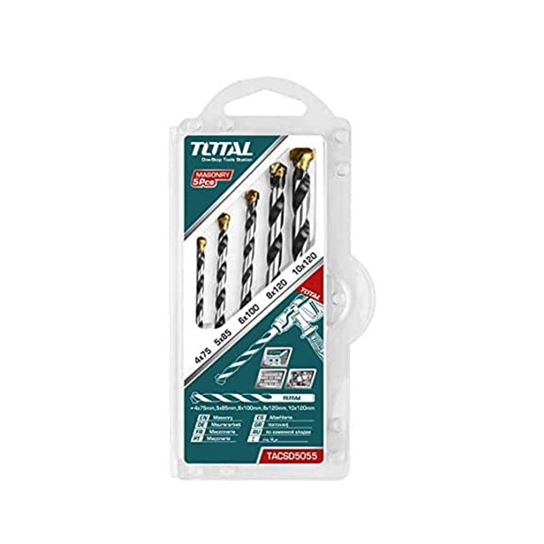 Total 5 Pcs Masonry Drill Bit Set TACSD5055