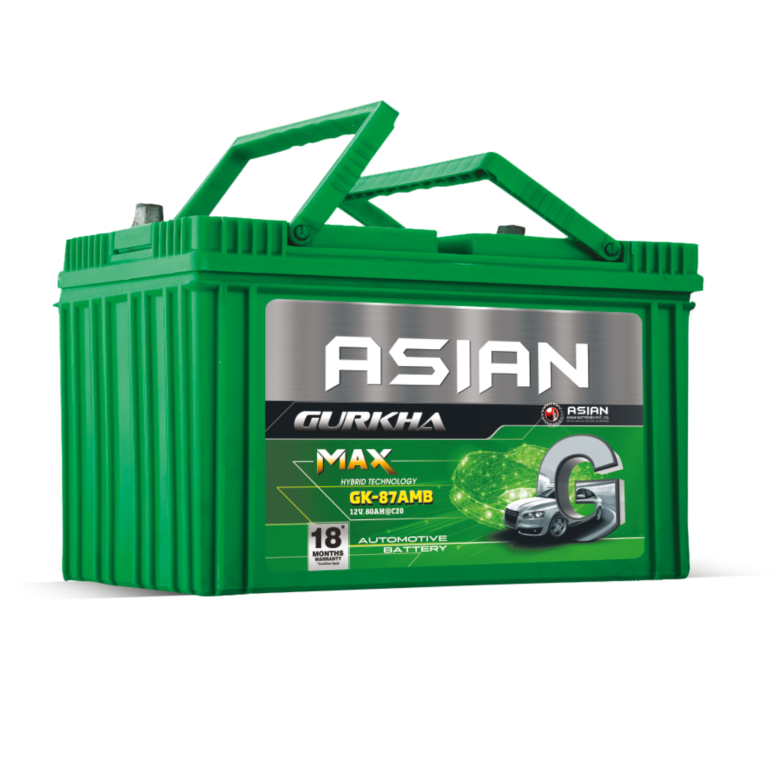 Asian Batteries Gurkha Series Automotive Battery GK87AMB-R