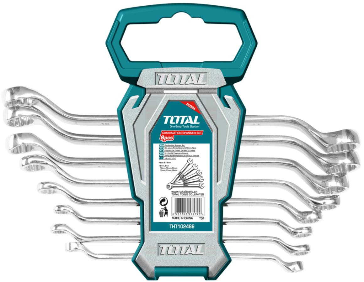 Total 8Pcs Offset Ring Spanner Set THT102486
