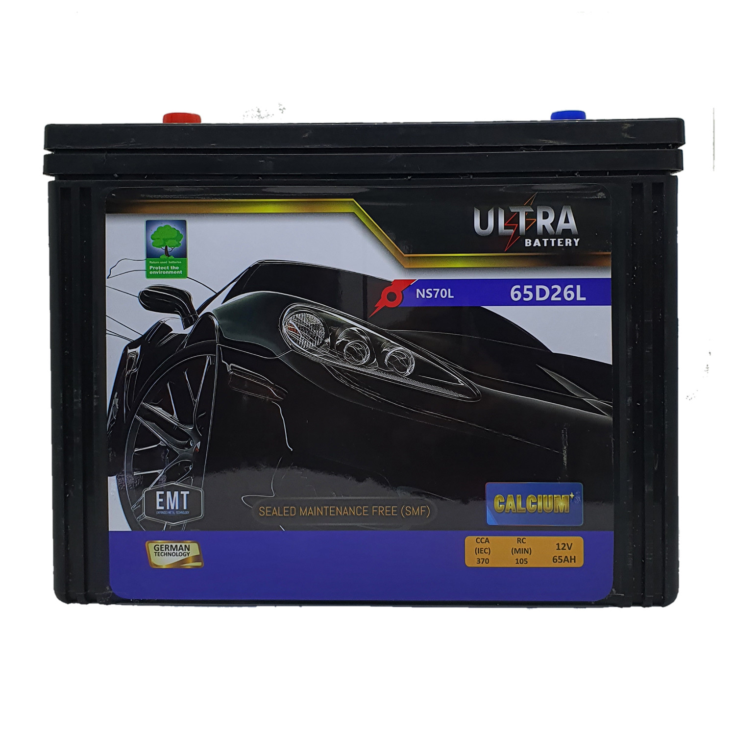 Ultra 65D26R 12v-65AH Vehicle Battery NS70