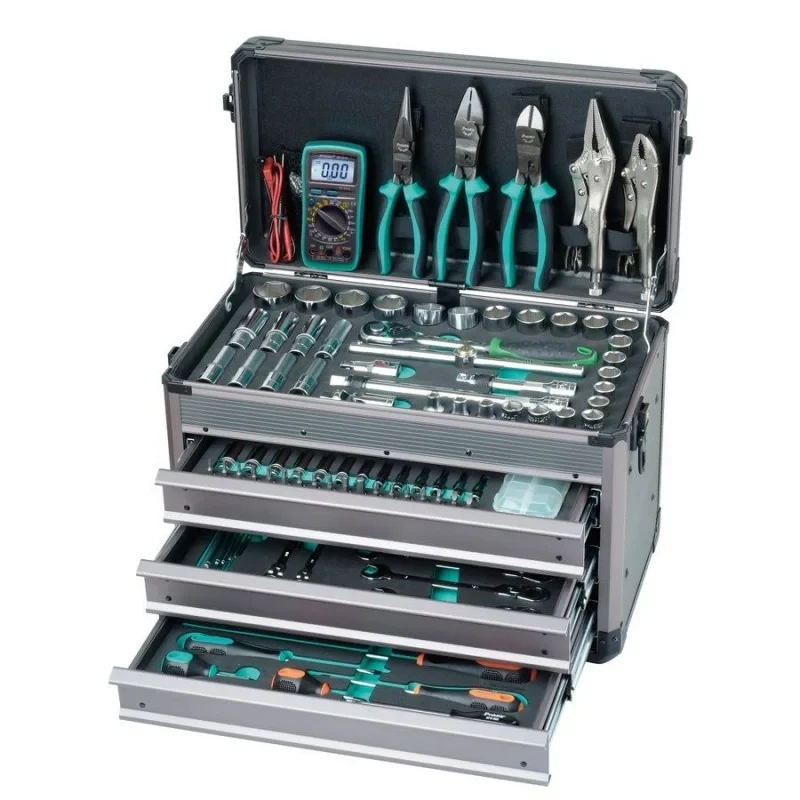 Pro'skit 124Pcs 1/2".1/4" Driver Socket tool Set SK-612401
