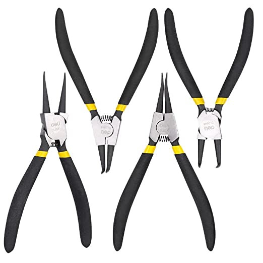 Deli  7" 4pcs Circlip Pliers EDL104407