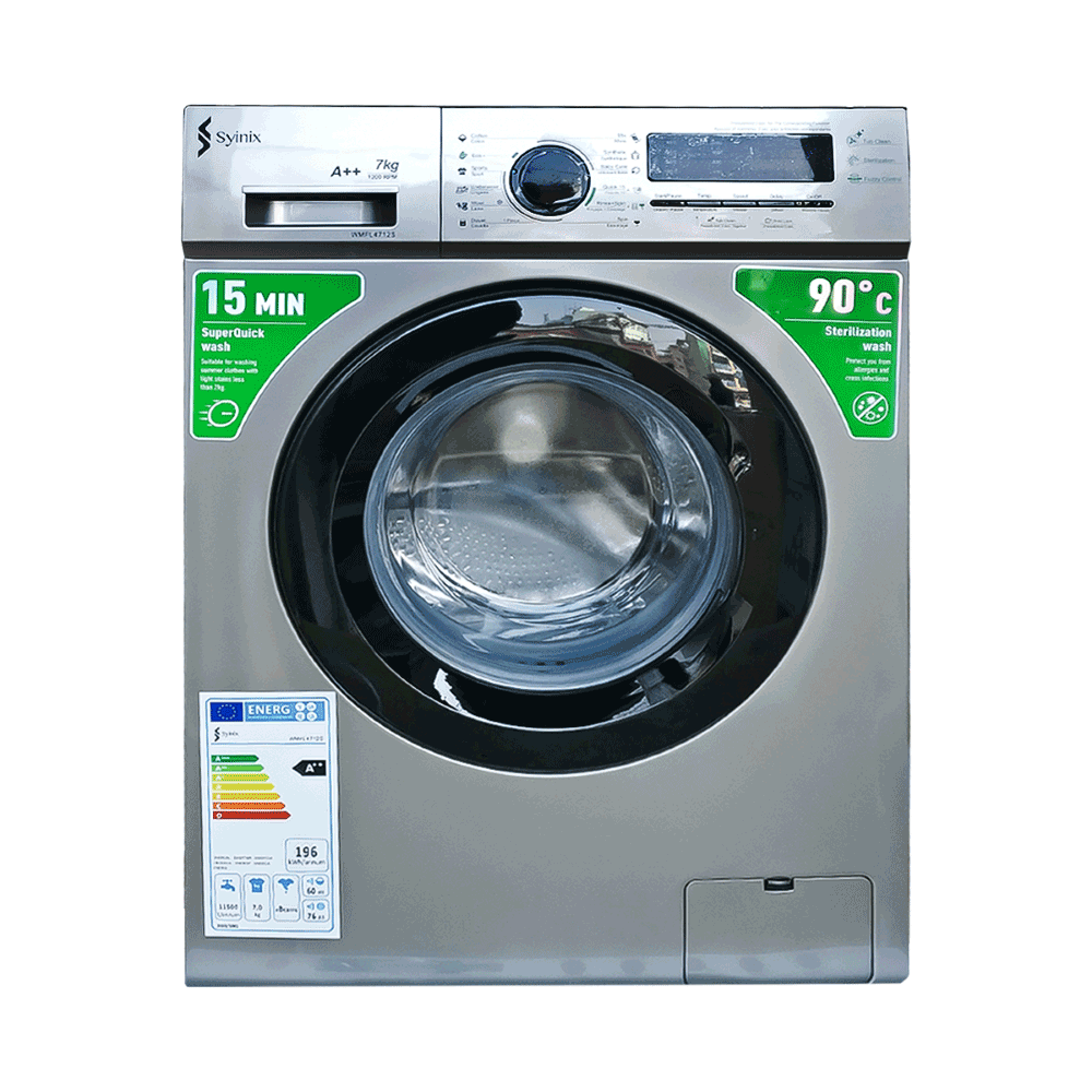 Syinix 8KG Front Loading Fully Automatic Washing Machine WMFL4812S