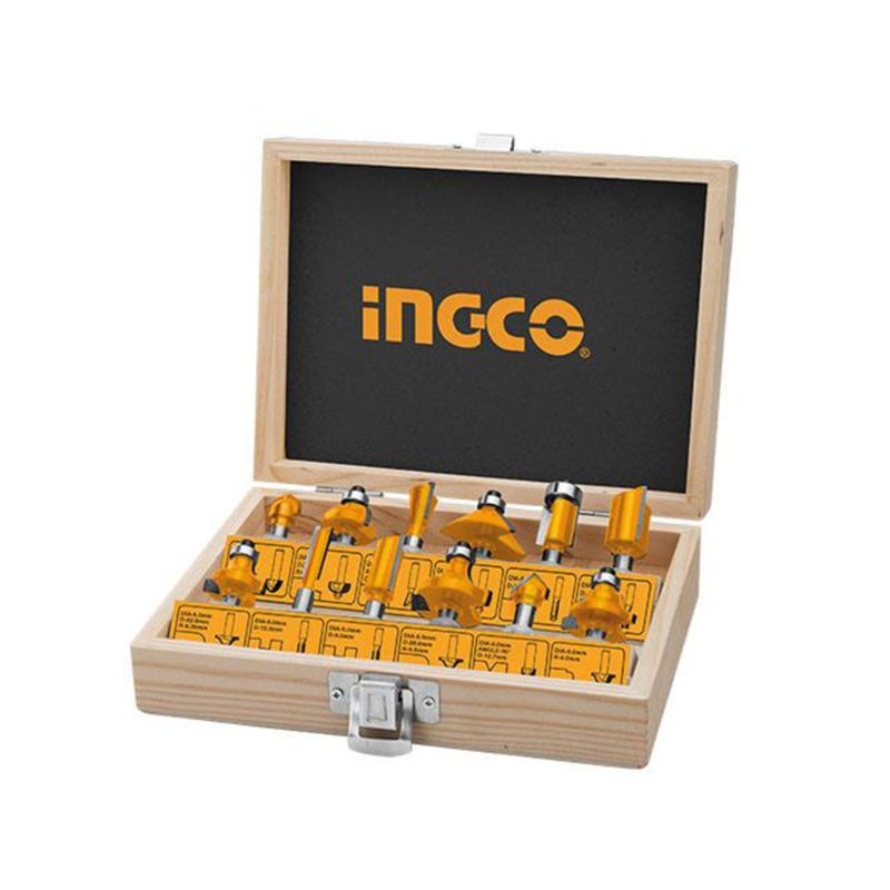 Ingco 12mm 12pcs Router Bit  Set AKRT1221
