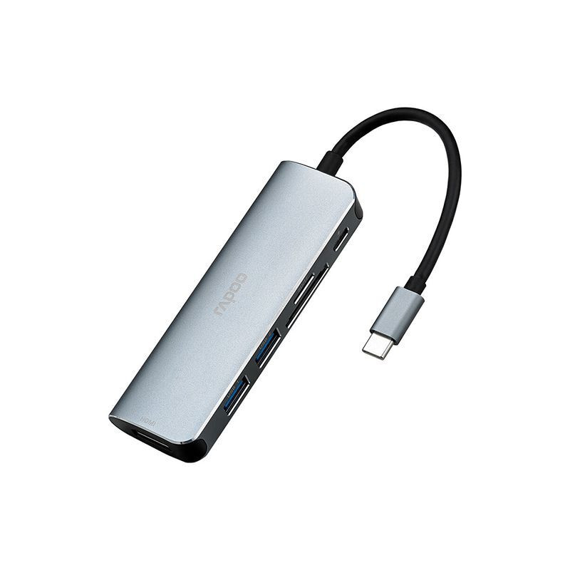 Rapoo USB-C Multi Function Adapter (6 in 1) Grey XD120