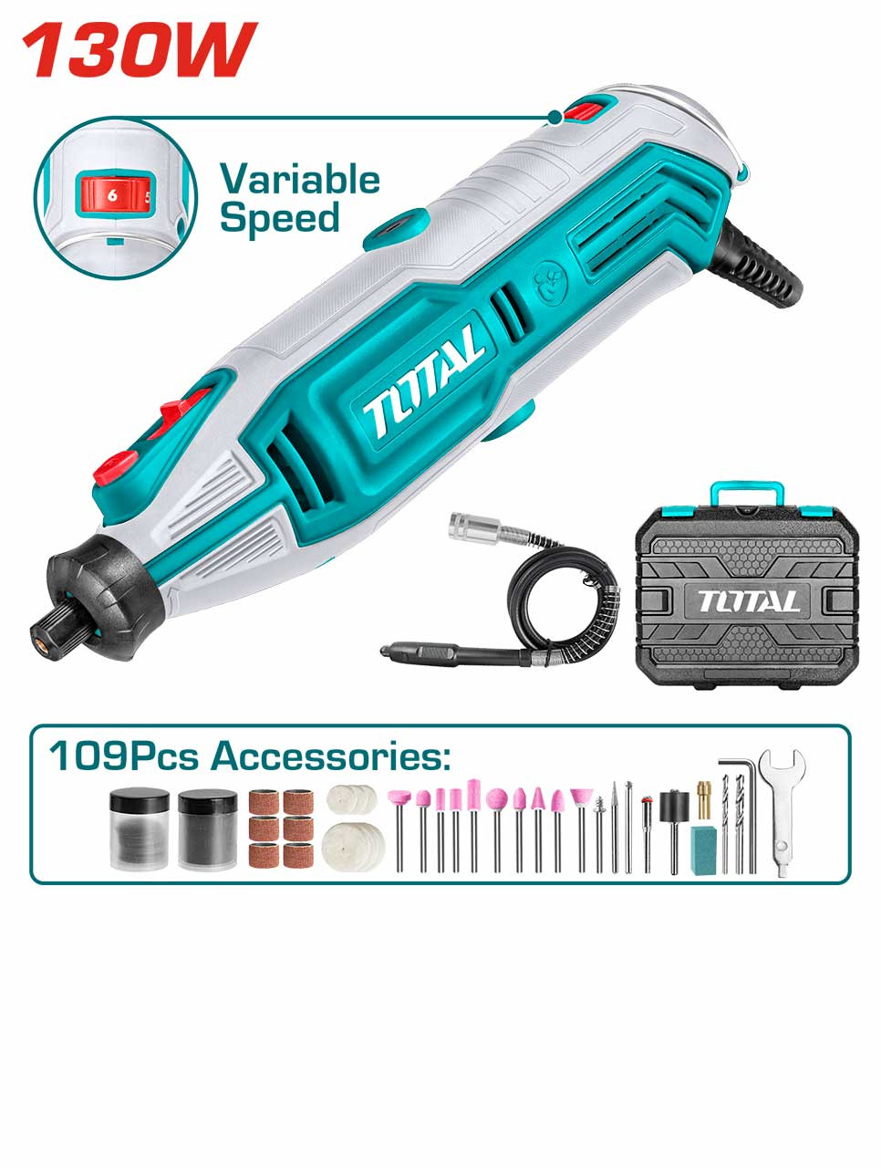 Total 130W Mini Grinder TG513326
