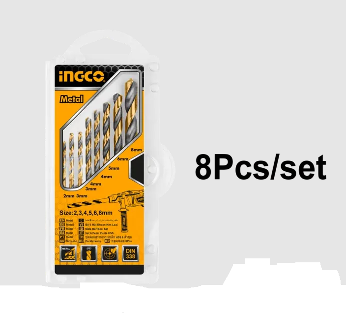 Ingco 8pcs HSS Twist Drill Bits Set AKDB0801