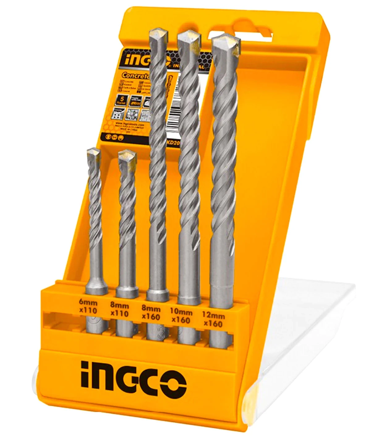 Ingco 5Pcs SDS Plus hammer Drill Bits Set AKD2052