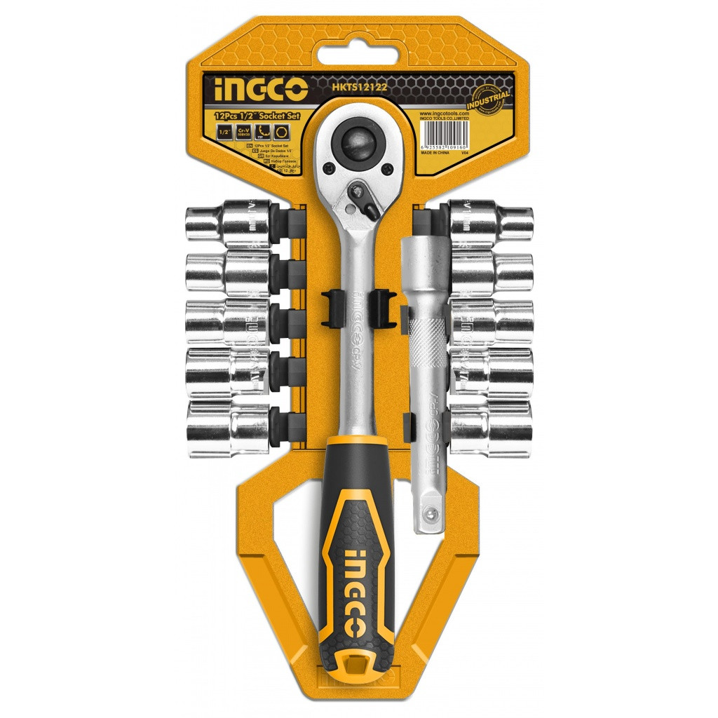 Ingco 12Pcs 1/2" Socket Set HKTS12122