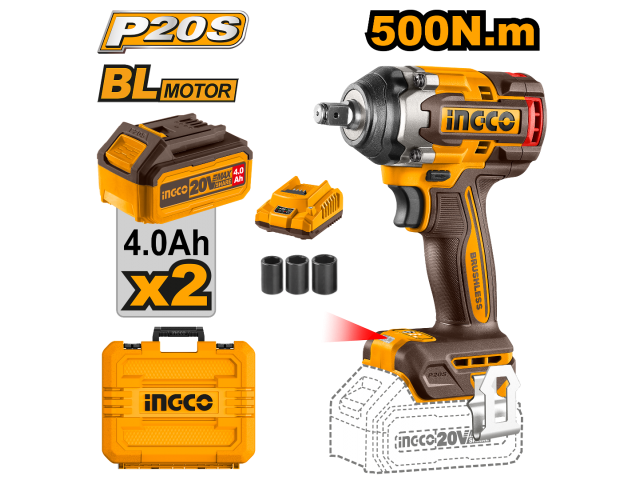 Ingco 20V 500NM Cordless Impact Wrench CIWLI2050