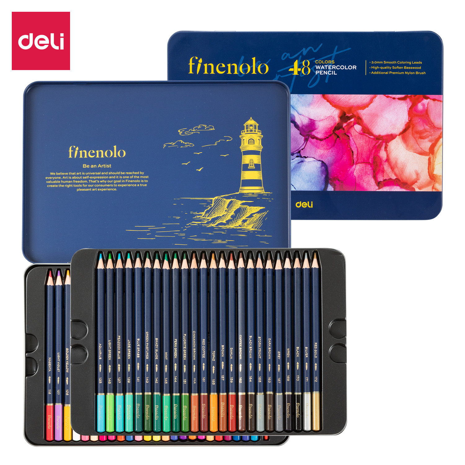 Deli 48 Water-Based Color Pencil EC129-48