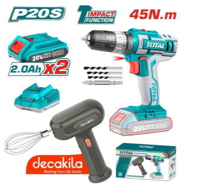 Combo Deal of 20V Lithium-Ion Cordless Impact Drill TOSLI231003