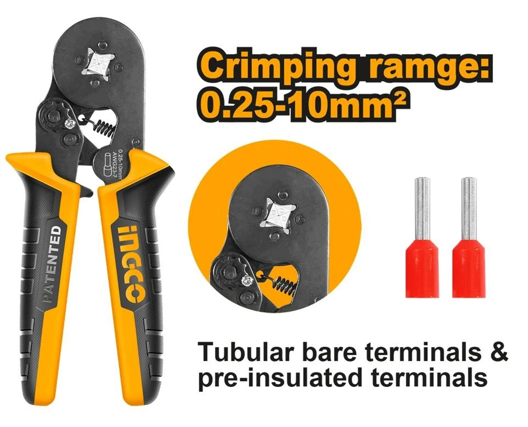 Ingco 6" Ratchet Crimping Plier HRCPG05210