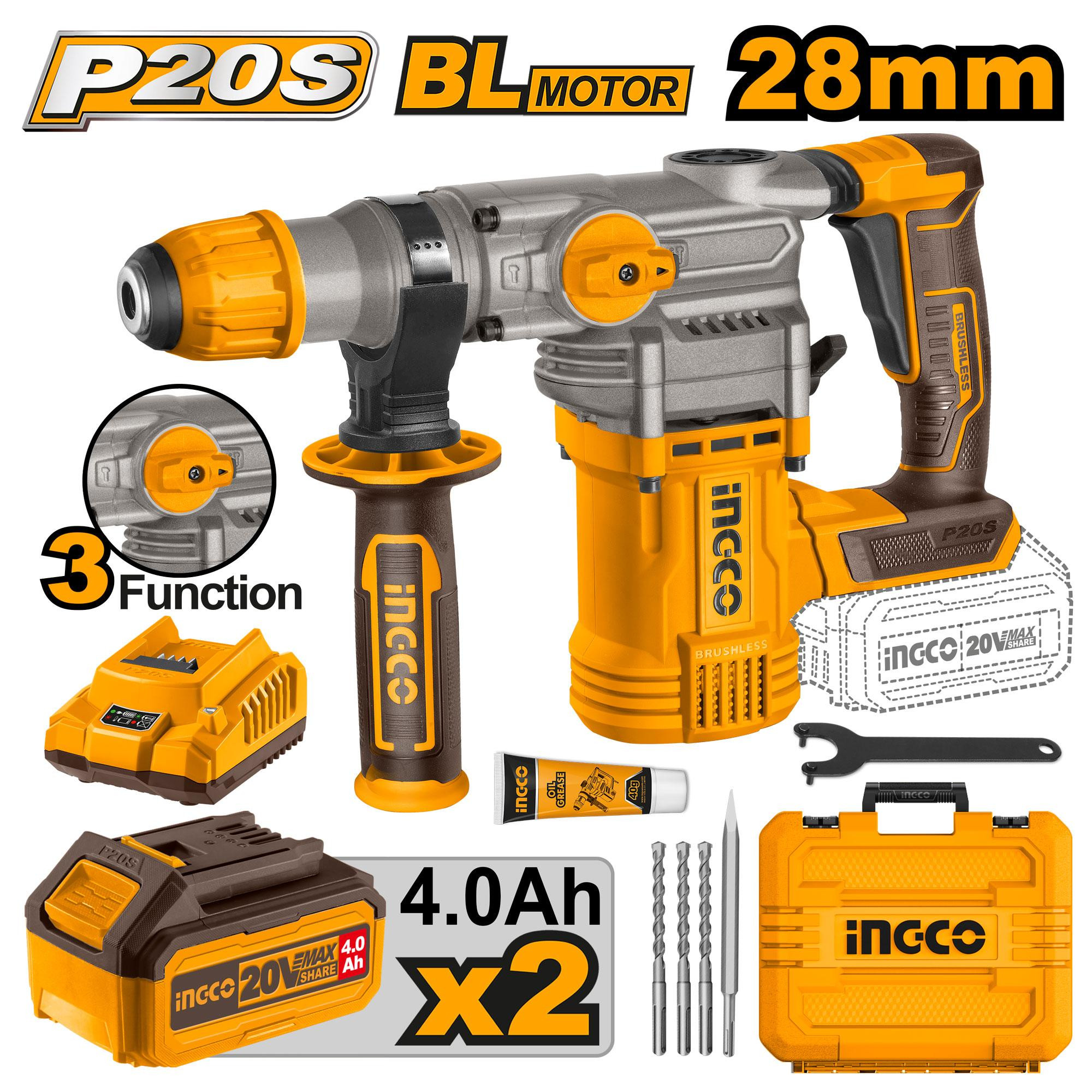 Ingco 20V Cordless Rotary Hammer CRHLI202882