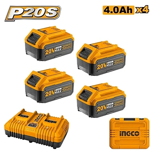 Ingco 20V P20S Lithium-Ion Battery and Charger Kit FBCLI20244