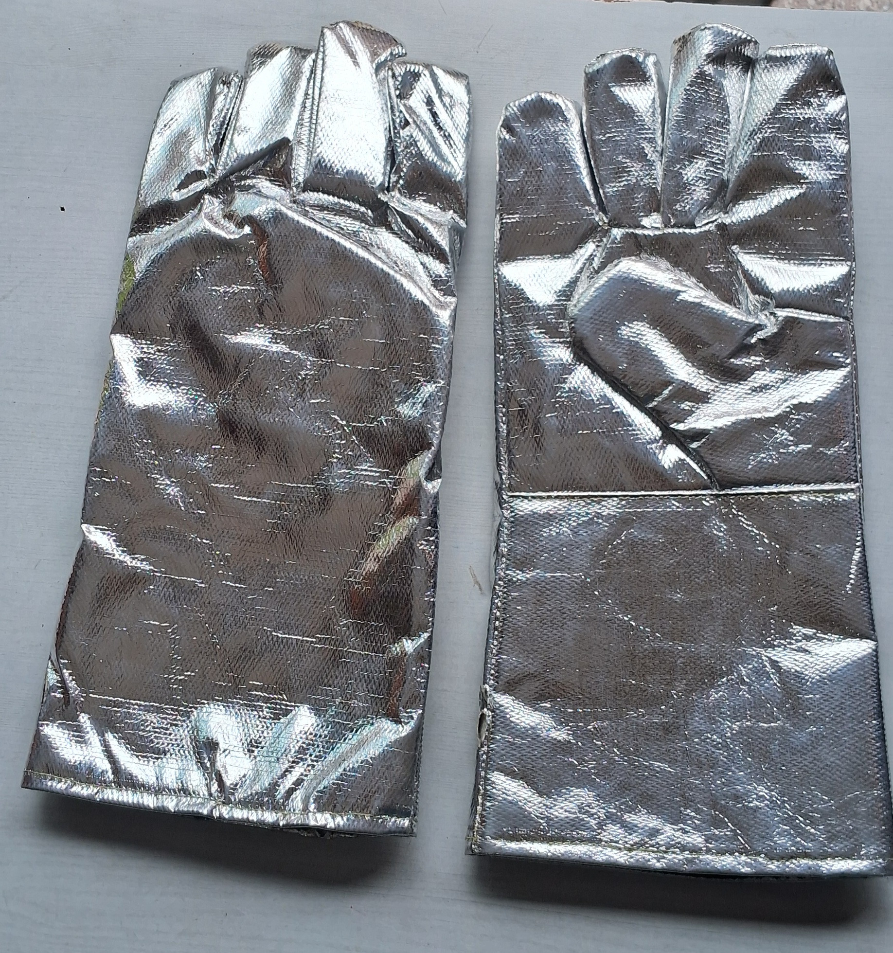 Unisex Aluminized Heat Protection Gloves With Thick Blanket Interline