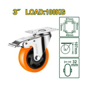 Jadever 3" Caster Wheel With Brake JDJL2333