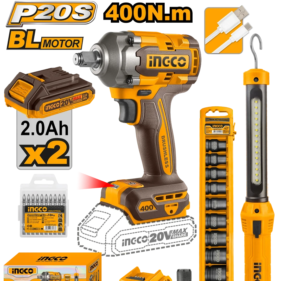 Cordless Impact Wrench 2 pcs combo kit - COSLI23048