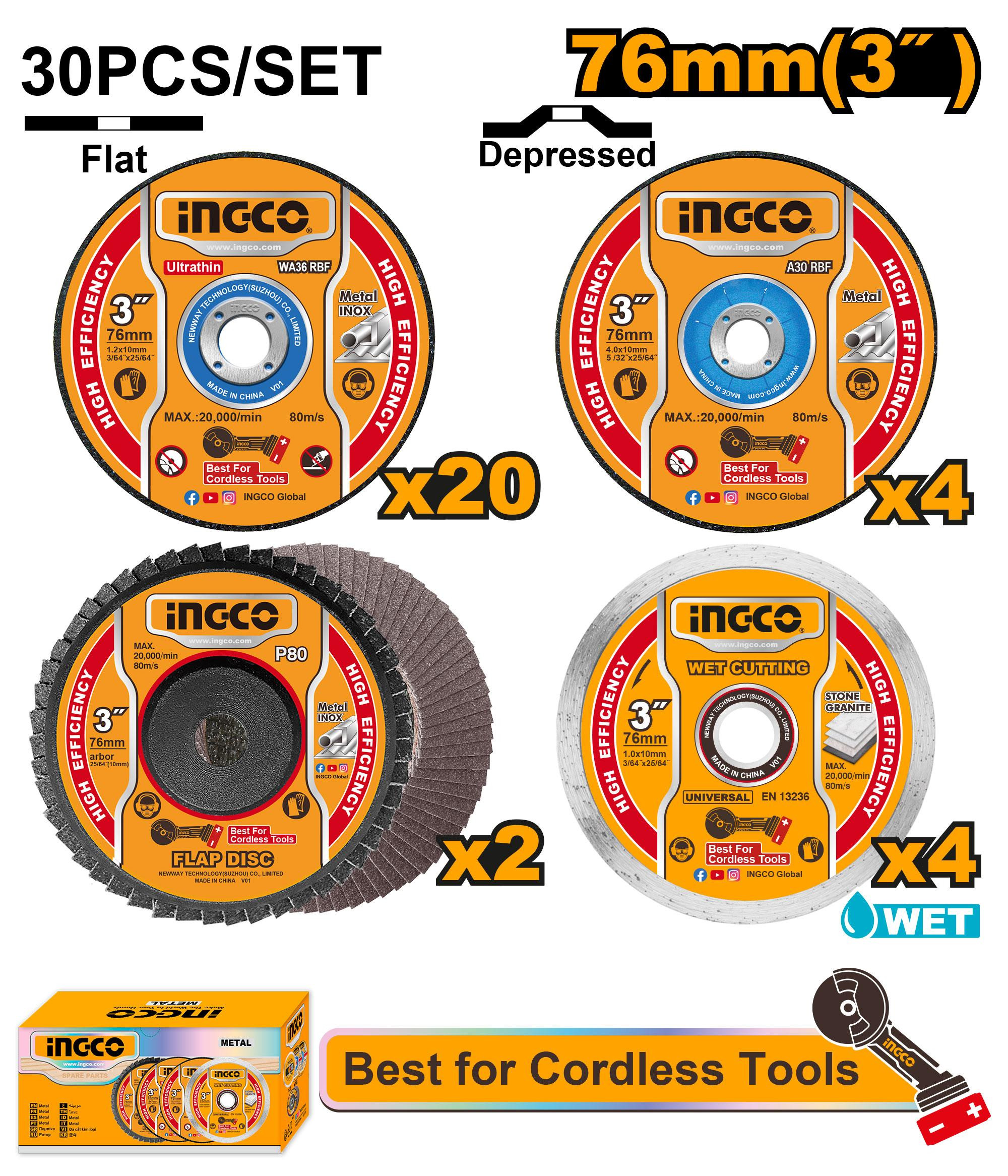 Cutting and grinding disc set MCD07630