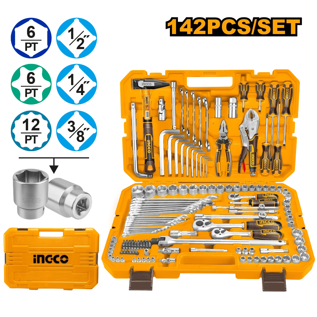 Ingco142 Pcs Combination Tools Set HKTHP21421