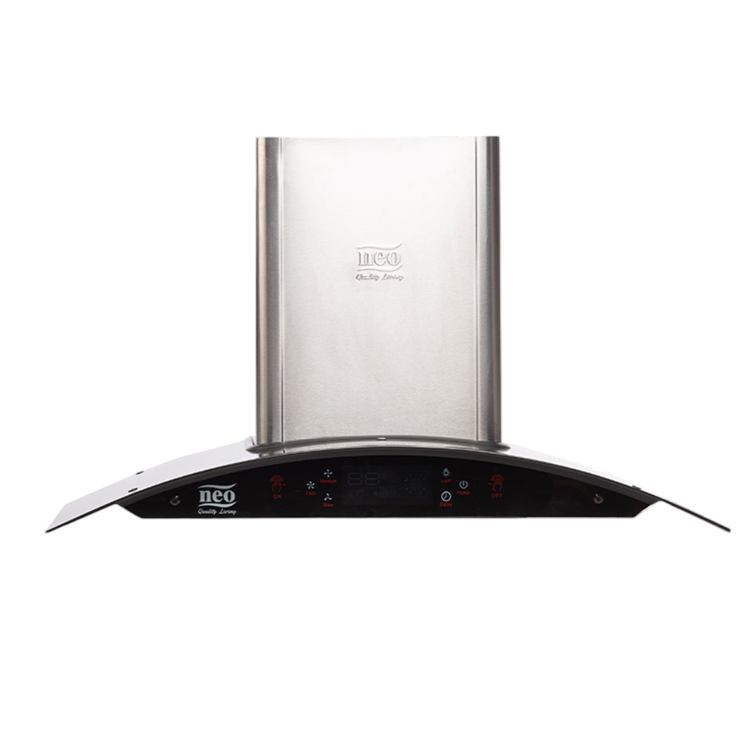 Neo 75cm Glass Hood Baffle Touch Chimney