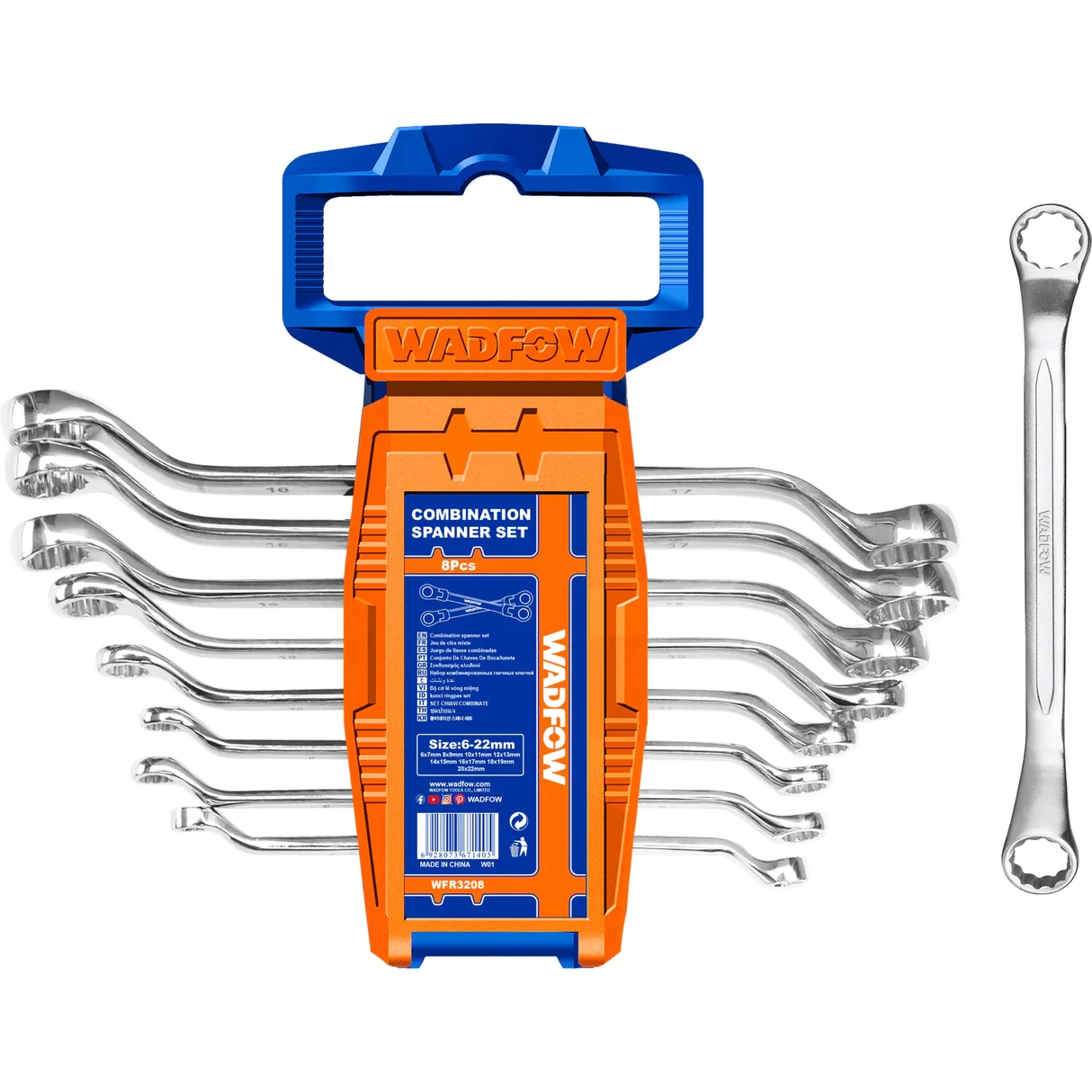 Wadfow 6-22mm Offset ring spanner set WFR3208