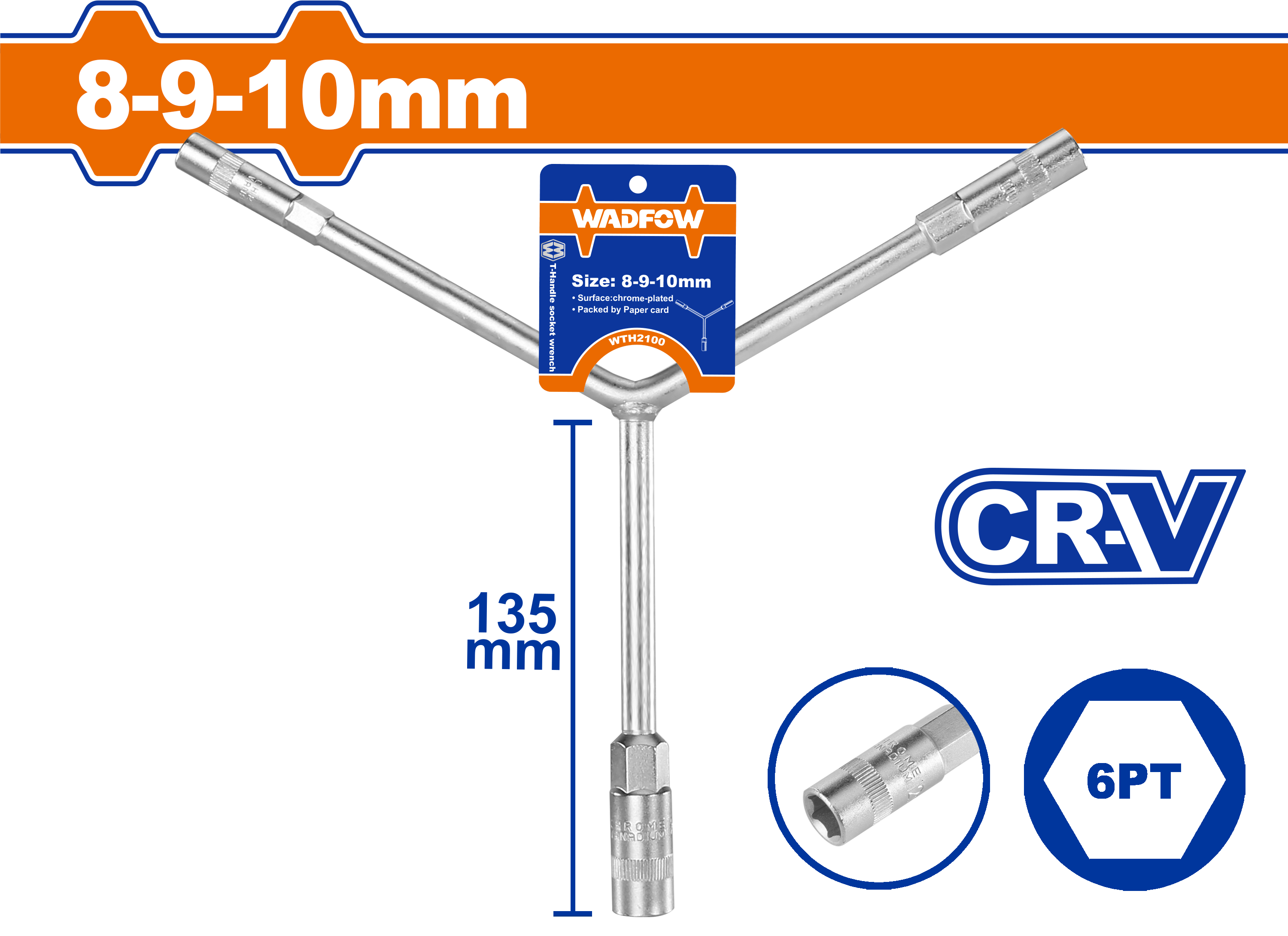 Wadfow 8-9-10mm Y-Type socket wrench WTH2100