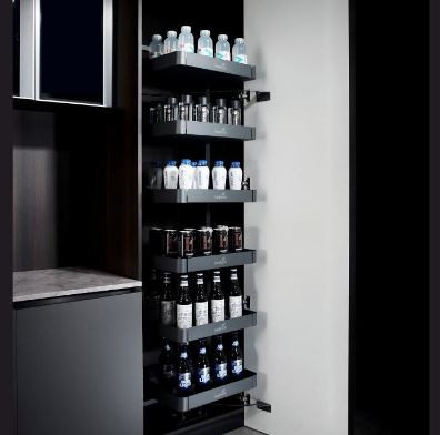 Hettich Larder 6 Tier 600 Frame with Basket 934630400