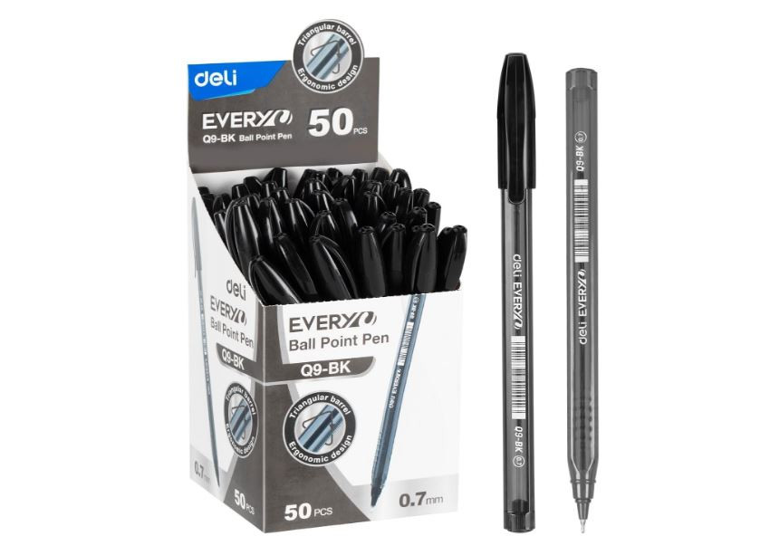 Deli Ball Point Pen Black 50pcs Q9-BK