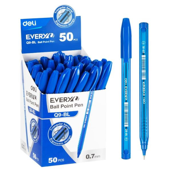 Deli Ball Point Pen Blue 50pcs Q9-BL