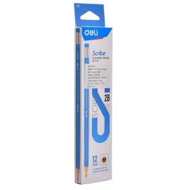 Deli Scribe 2B Graphite Pencil With Eraser U51000