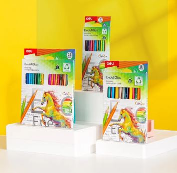 Deli Colored Pencil 24 Piece Set, Multicolor EC113-24