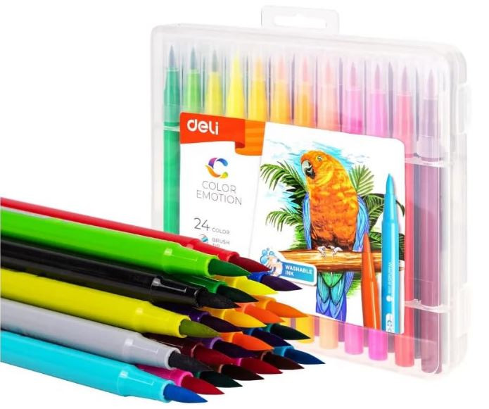 Deli EC10020 Felt Pen 24 Color/Pkt