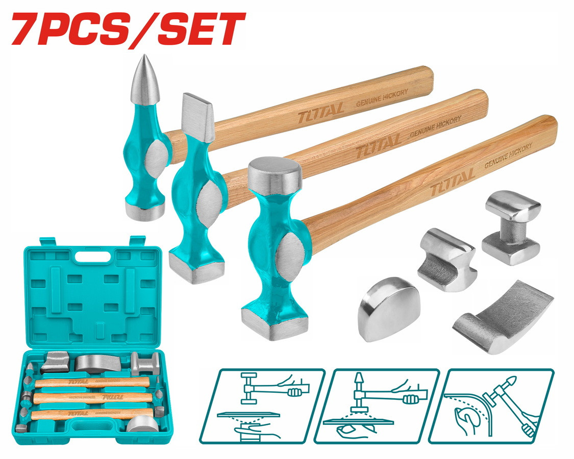 Total 7 Pcs Body And Fender Hammer Set TBAFO712