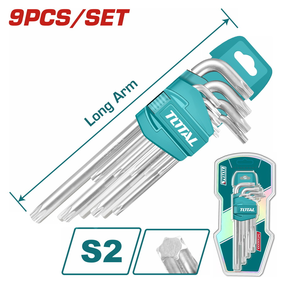 Total 9 Pieces Torx Key Set THT106392