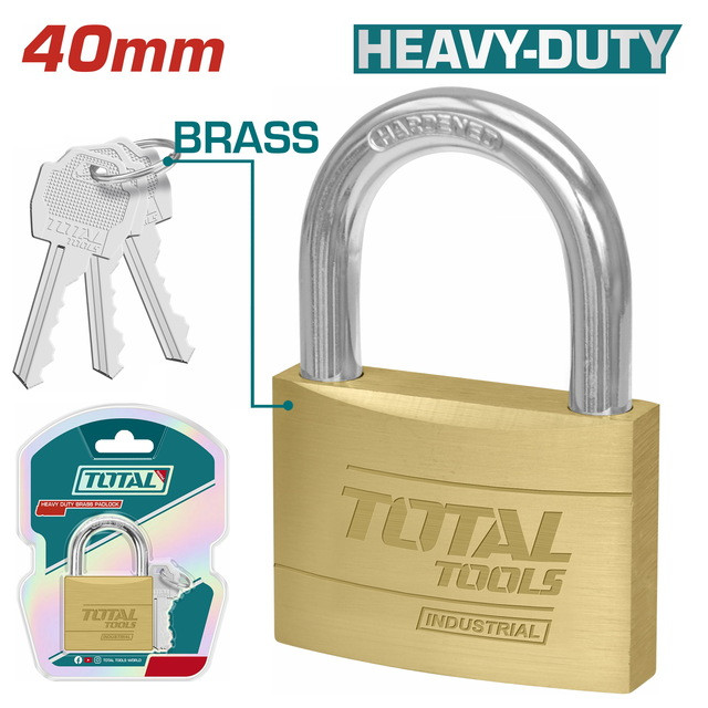 Total 40mm Heavy duty brass Padlock TLK32402