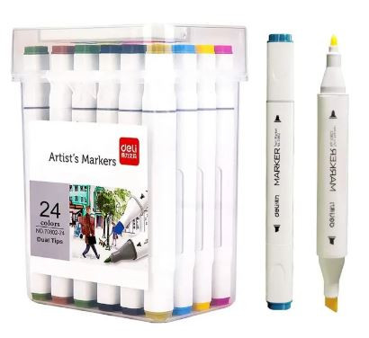Deli Dual Tip Sketch Marker E70803-24
