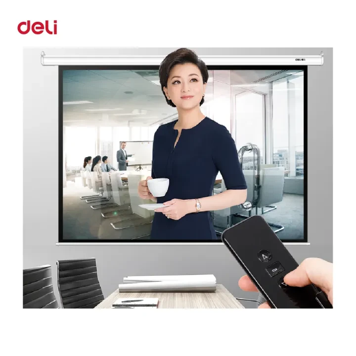Deli 100 inch Project Screen Wall Mount (Electric) E50440-EU