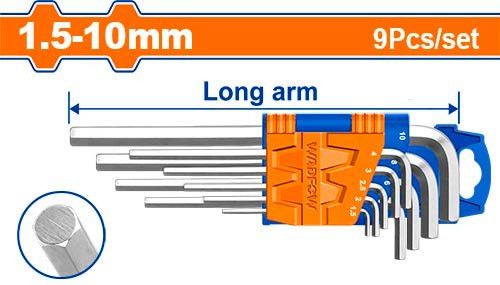 Wadfow 9pcs Hex Key Set WHK1291