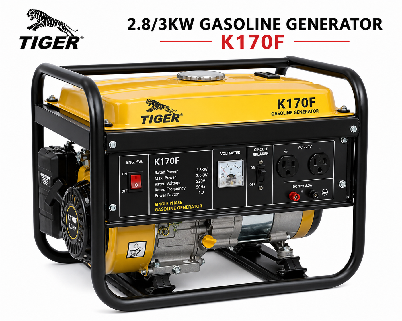 Tiger 2.8/3kw Gasoline Generator K170F