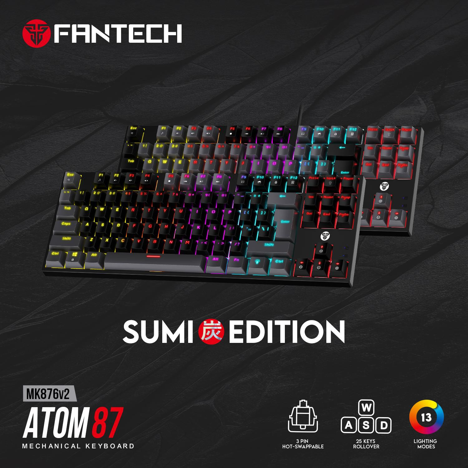 Fantech ATOM87 MK876V2 Wired Mechanical Keyboard
