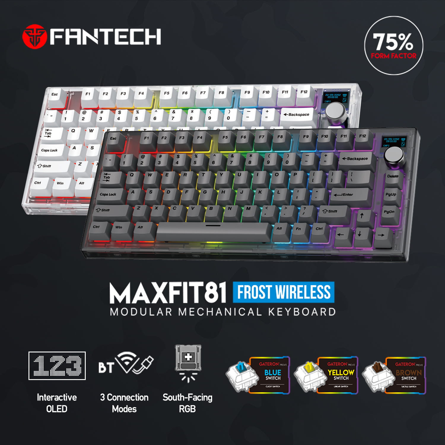 Fantech Maxfit81 MK910 ABS FROST Wireless Mechanical Keyboard
