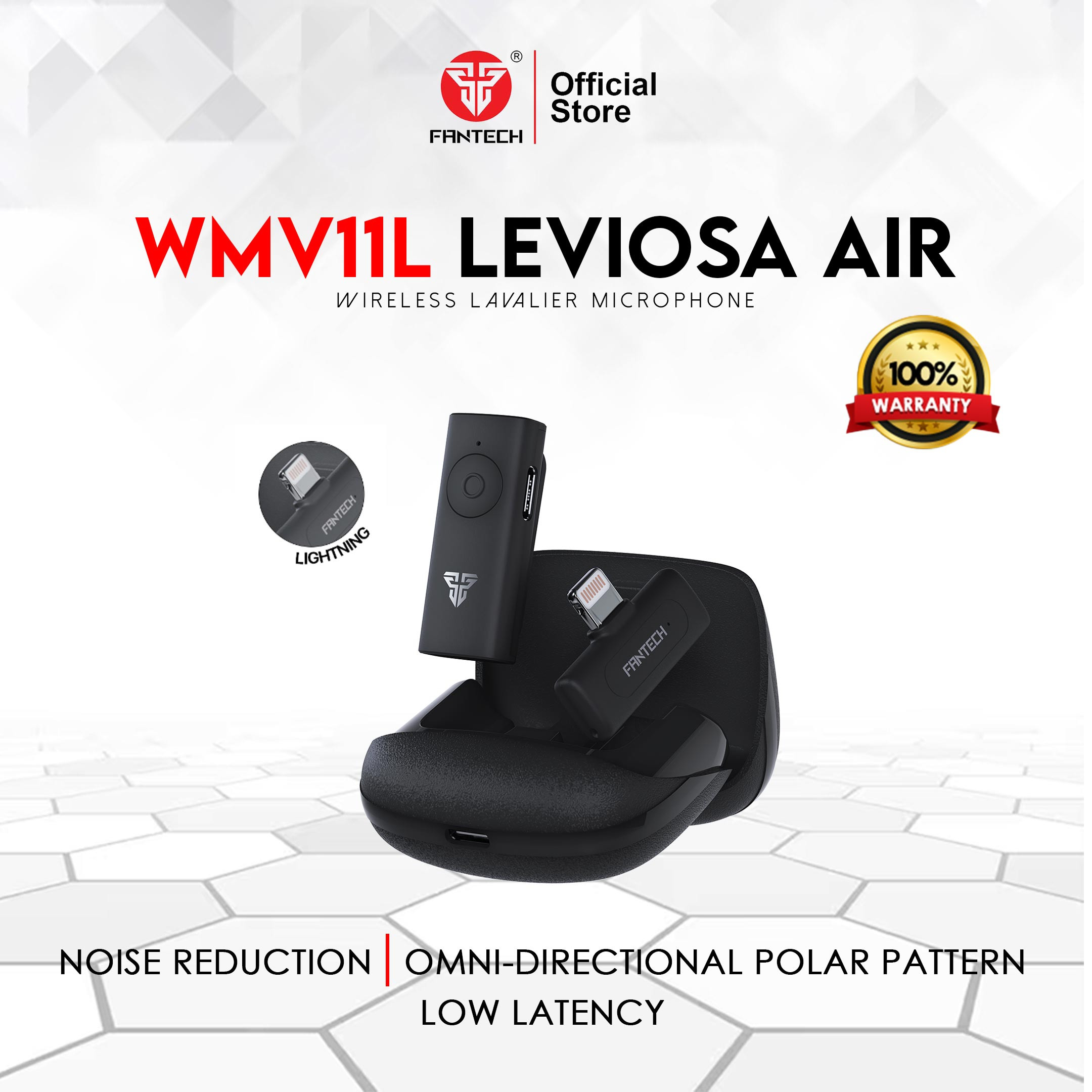 Fantech Wireless Lavalier Microphone LEVIOSA AIR WMV11L (LIGHTNING)
