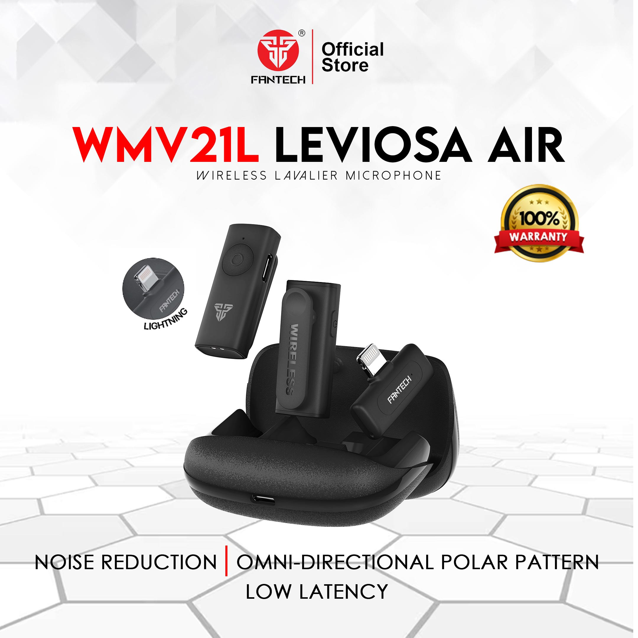 Fantech Wireless Lavalier Microphone LEVIOSA AIR WMV21L (LIGHTNING)