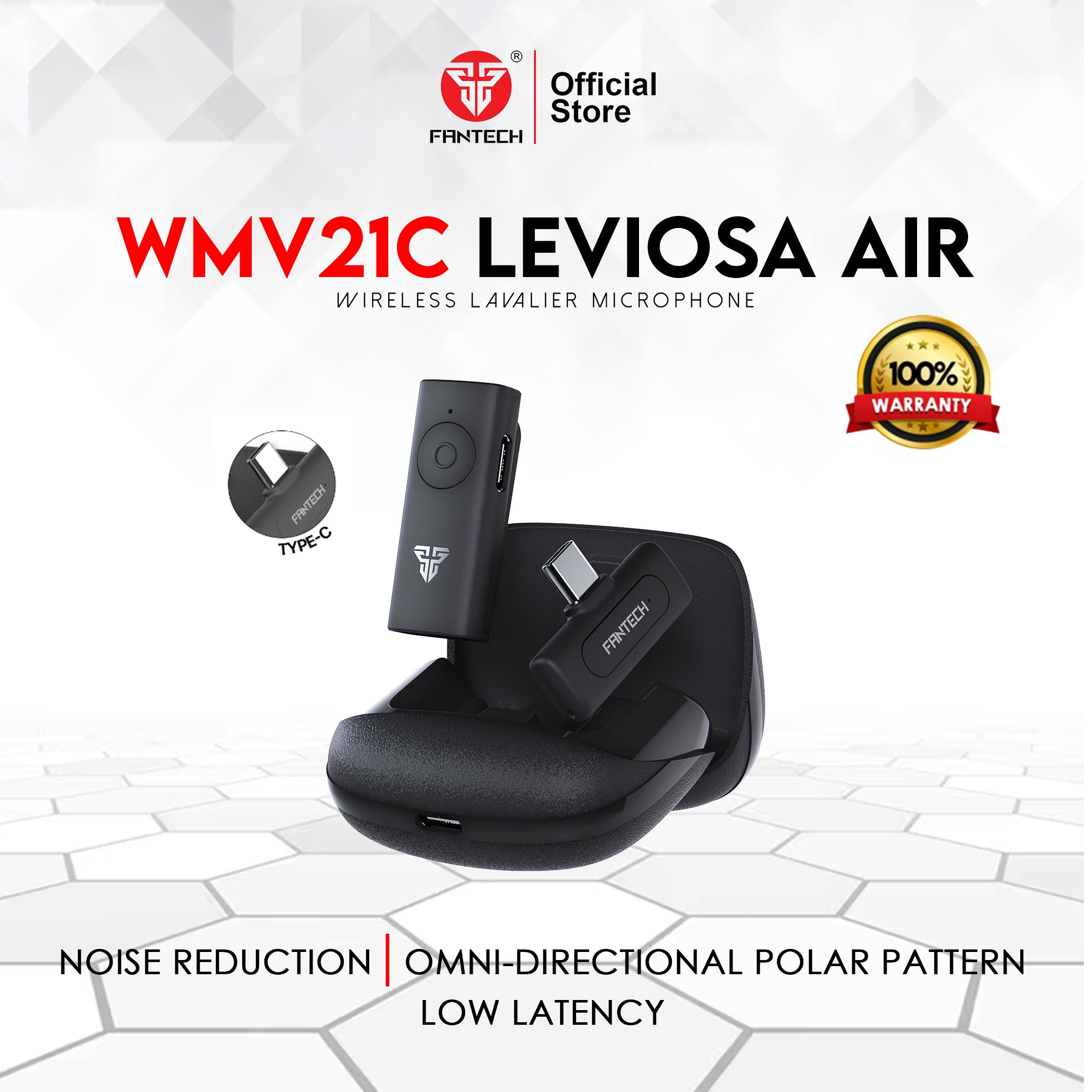 Fantech Wireless Lavalier Microphone LEVIOSA AIR WMV21C (TYPE-C)