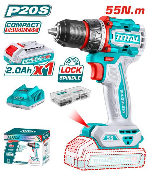 Total 20V Compact Brushless Cordless Drill TDLI205582