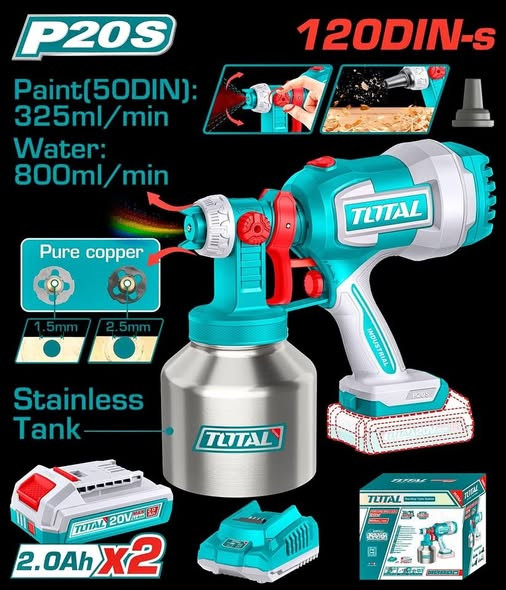 Total 20V Cordless Spray Gun TSGLI200414