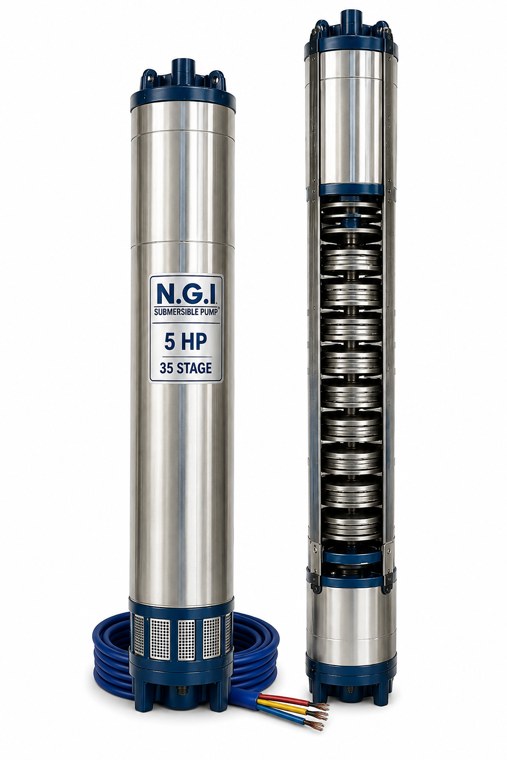 N.G.I 5HP 35 Stage Submersible Pump
